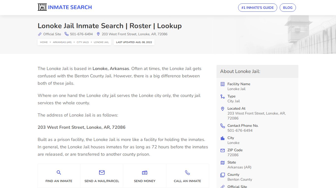 Lonoke Jail Inmate Search | Roster | Lookup